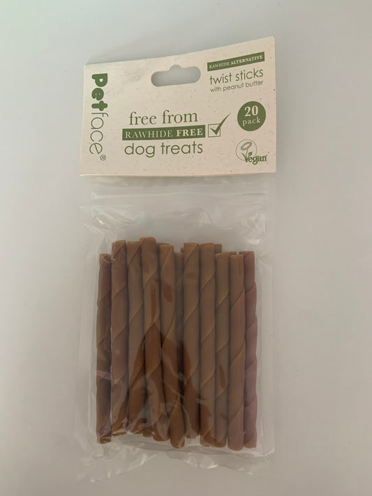 PET FACE TWIST STICKS WITH PEANUT BUTTER 200g