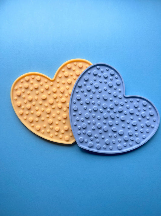 Heart Lick Mat | Yellow - Lick Mat For Dogs - The Dotty Dog Co