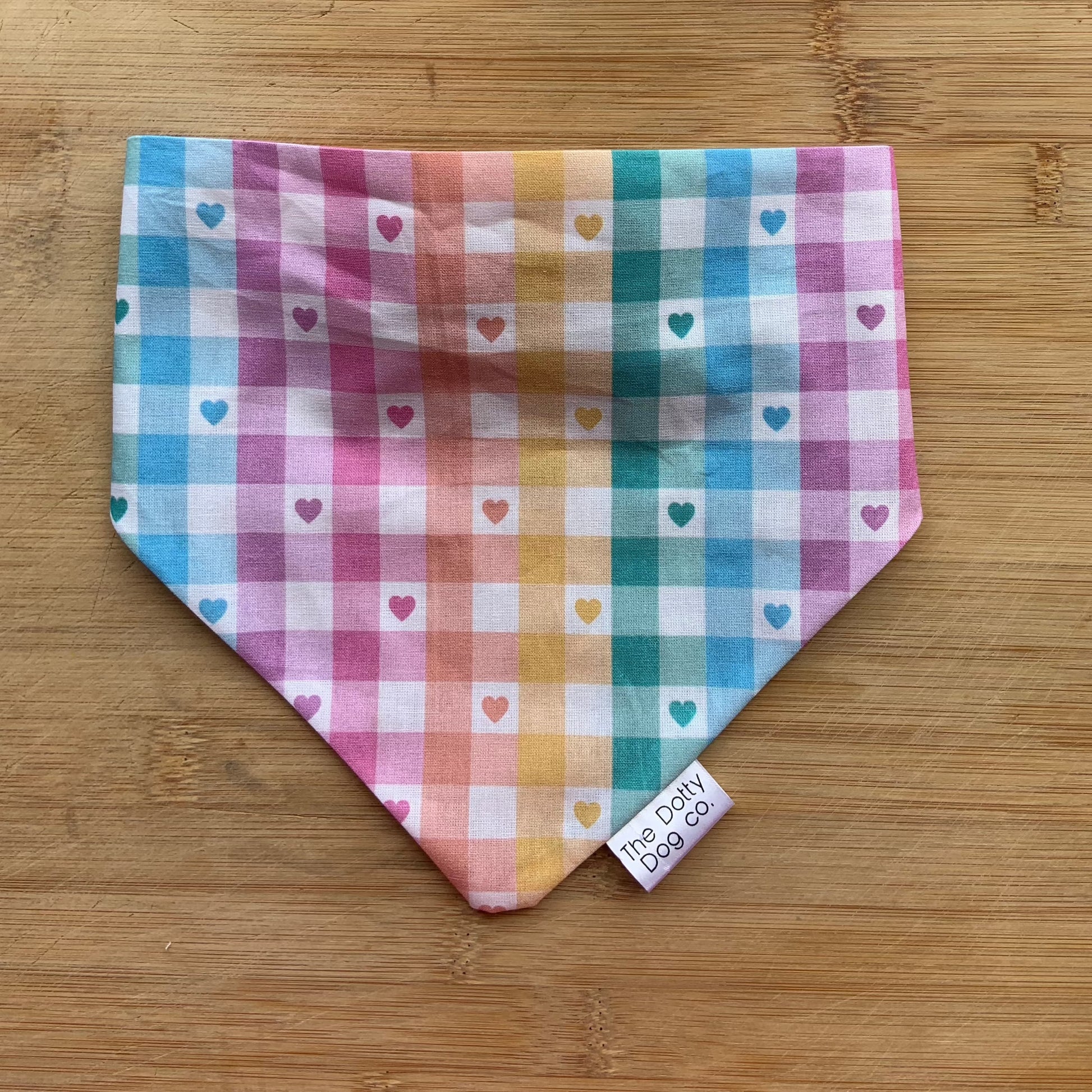 Pastel gingham dog bandana 