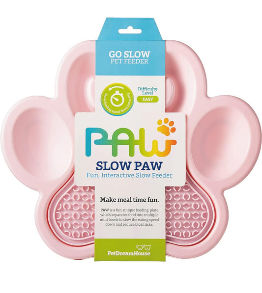 Paw Slow Feeder and Lick Mat 2in1 Pink - The Dotty Dog Co