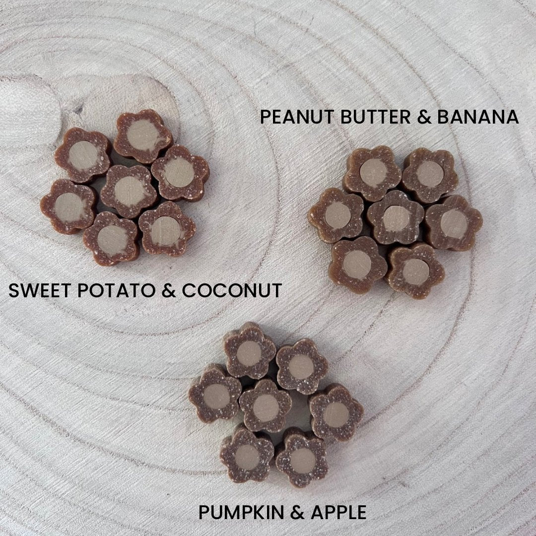 Super Food Flowers | Peanut Butter, Sweet Potato, Pumpkin | 80g - The Dotty Dog Co